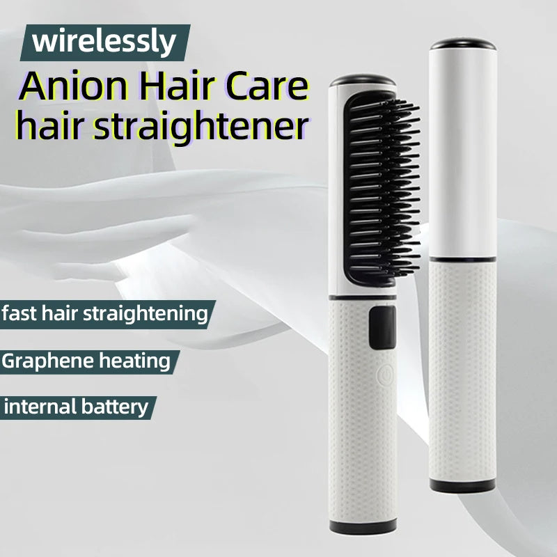 LCD USB Charging Straight Comb and Curly Hair