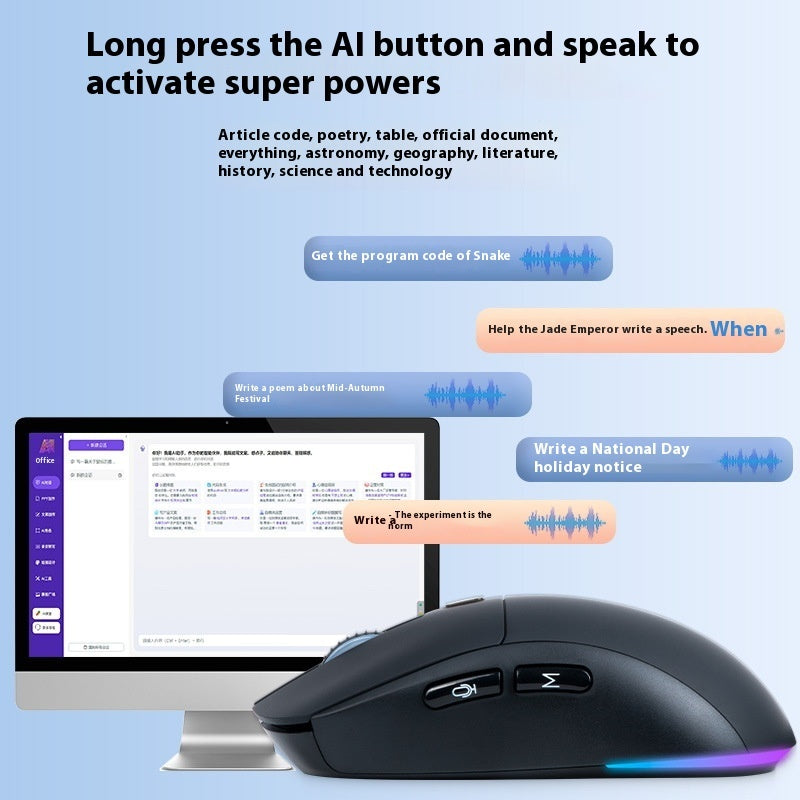 Multifunctional Creative Voice Input Writing Translation Innovation Ai Bluetooth Wireless Mouse