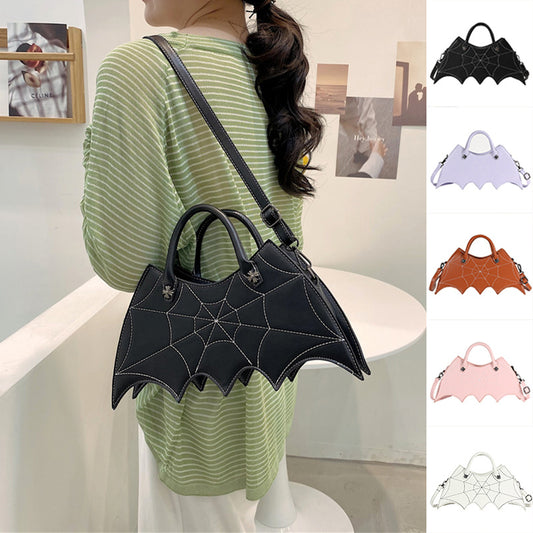 Halloween Spider Web Shape Shoulder Bags Personality Batgirl Tide Pu Handbags Fashoin Messenger Crossbody Bag