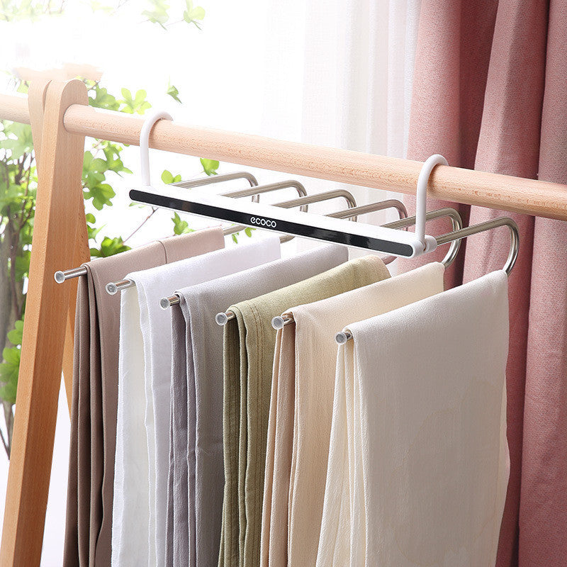 Foldable Trouser Hanger, Retractable Multi-layer Trouser Hanger