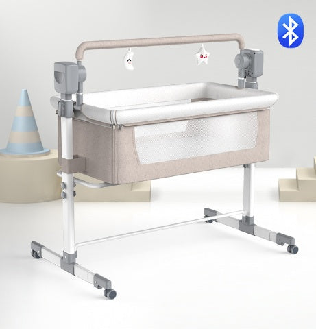 Portable Baby Bed Electric Bassinet Splicing Bed Foldable Newborn Baby Bedside Bed Baby Bed