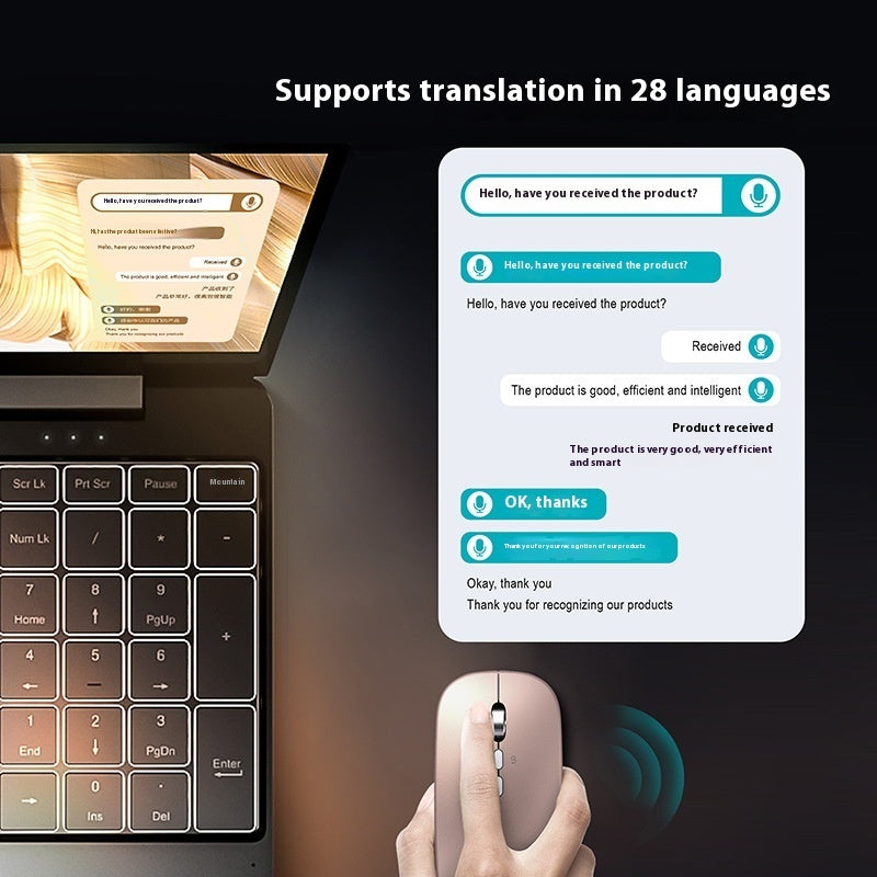 AI智能语音翻译轻量无线充电鼠标