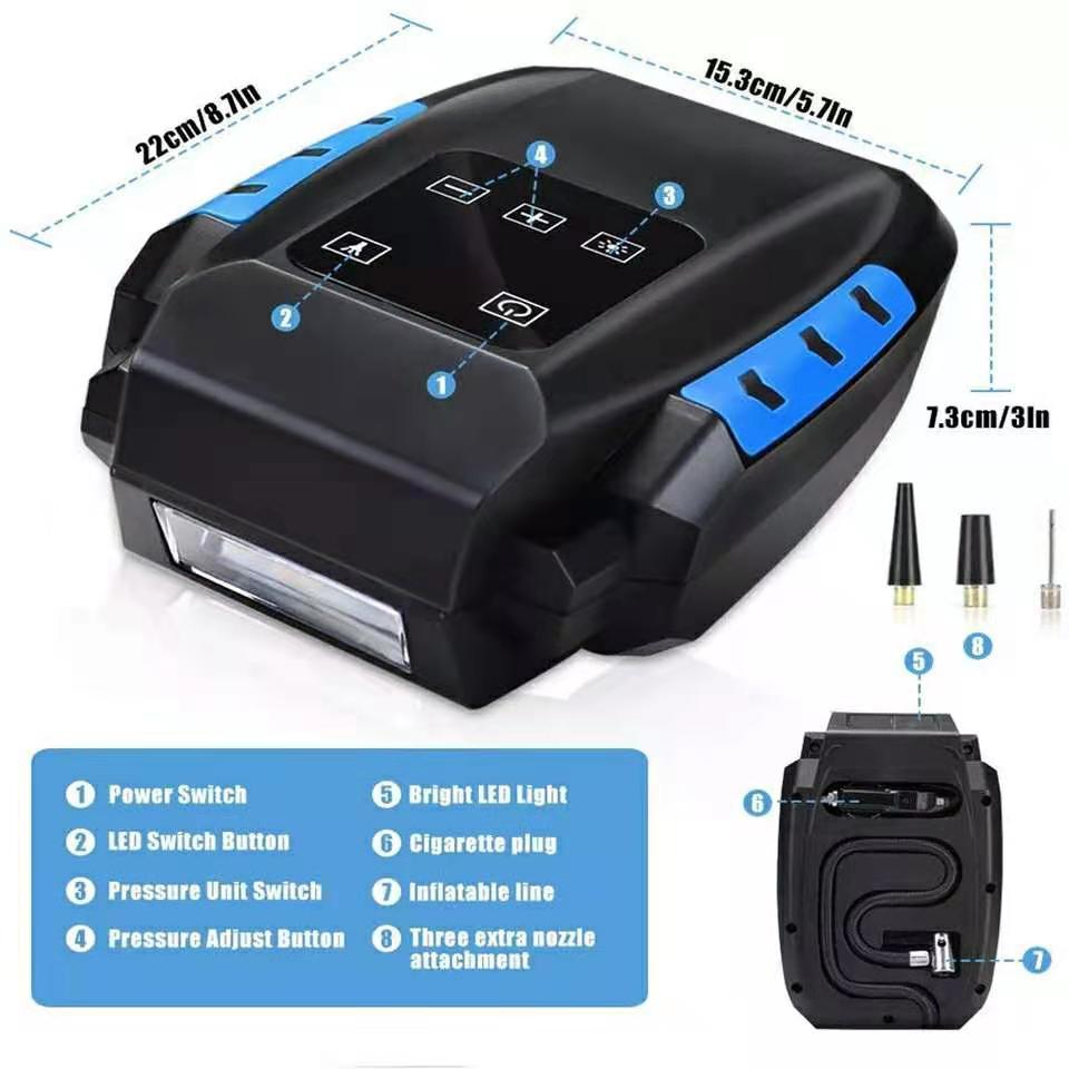 Car Emergency Car Air Pump, Automatic Charging With Light, Air Pump, Tire Inflation