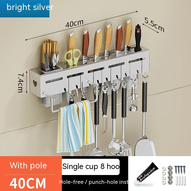 Non Punching Kitchen Hook Wall Mounted Storage Rack