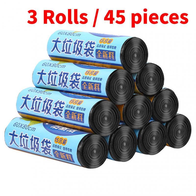 Household Portable Thickened Kitchen Large Rolled Black Plastic Garbage Bag